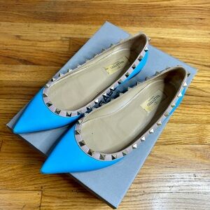 Blue Valentino PATENT ROCKSTUD BALLET FLAT
